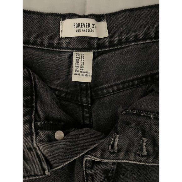 Forever 21 Black Button Fly Jean Shorts Size 27 - Picture 3 of 4